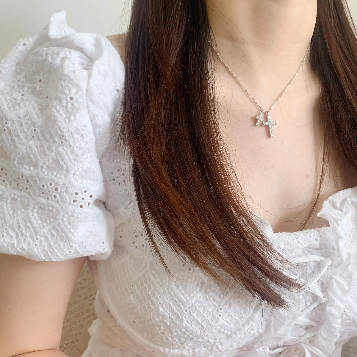 Diamond Crossing Necklace