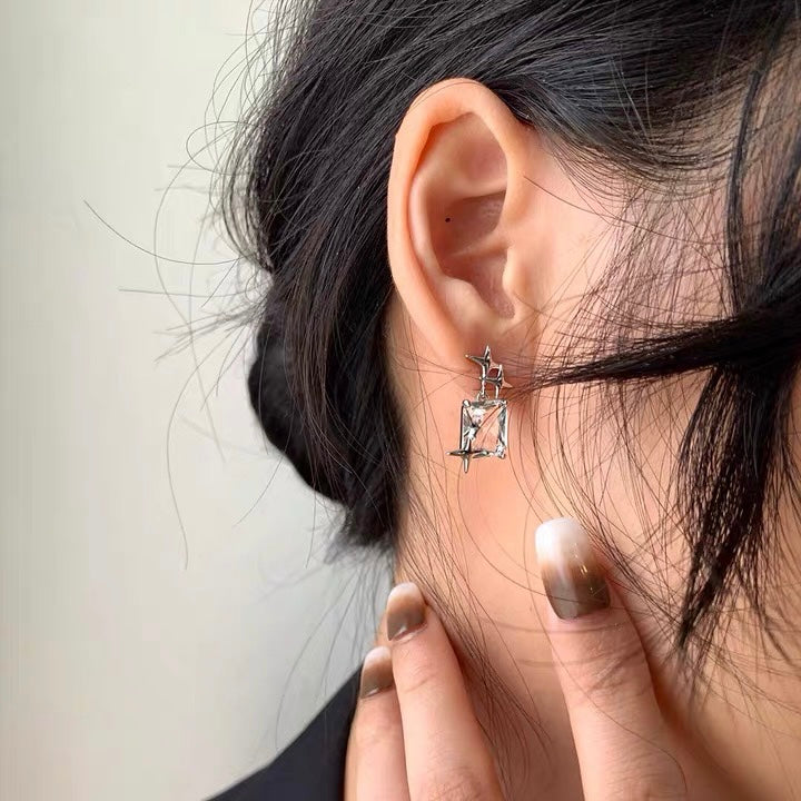 Silver Plated Crystal Stud Earrings