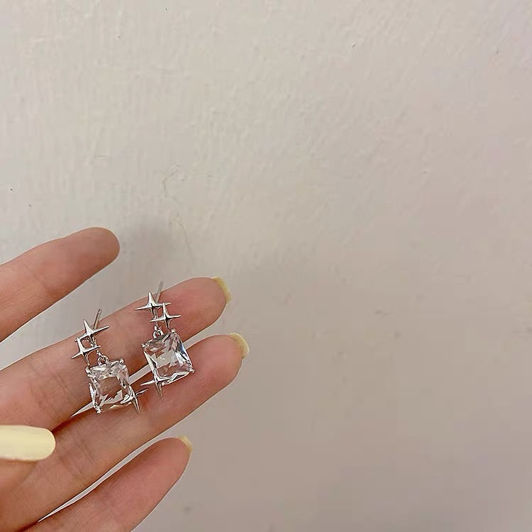 Silver Plated Crystal Stud Earrings
