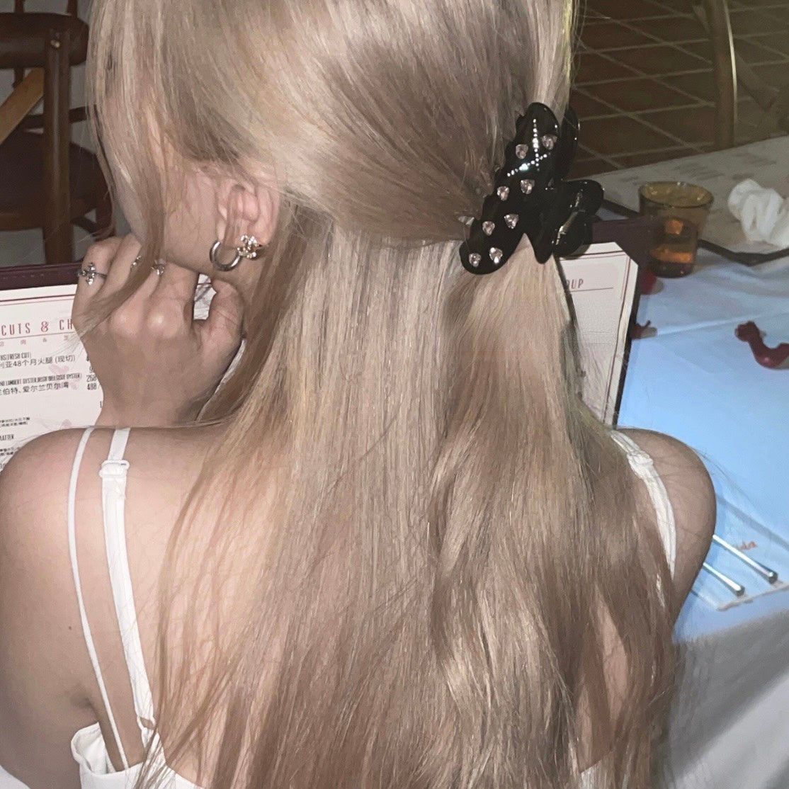 爱心柄镶钻发抓Diamond Hair Claw