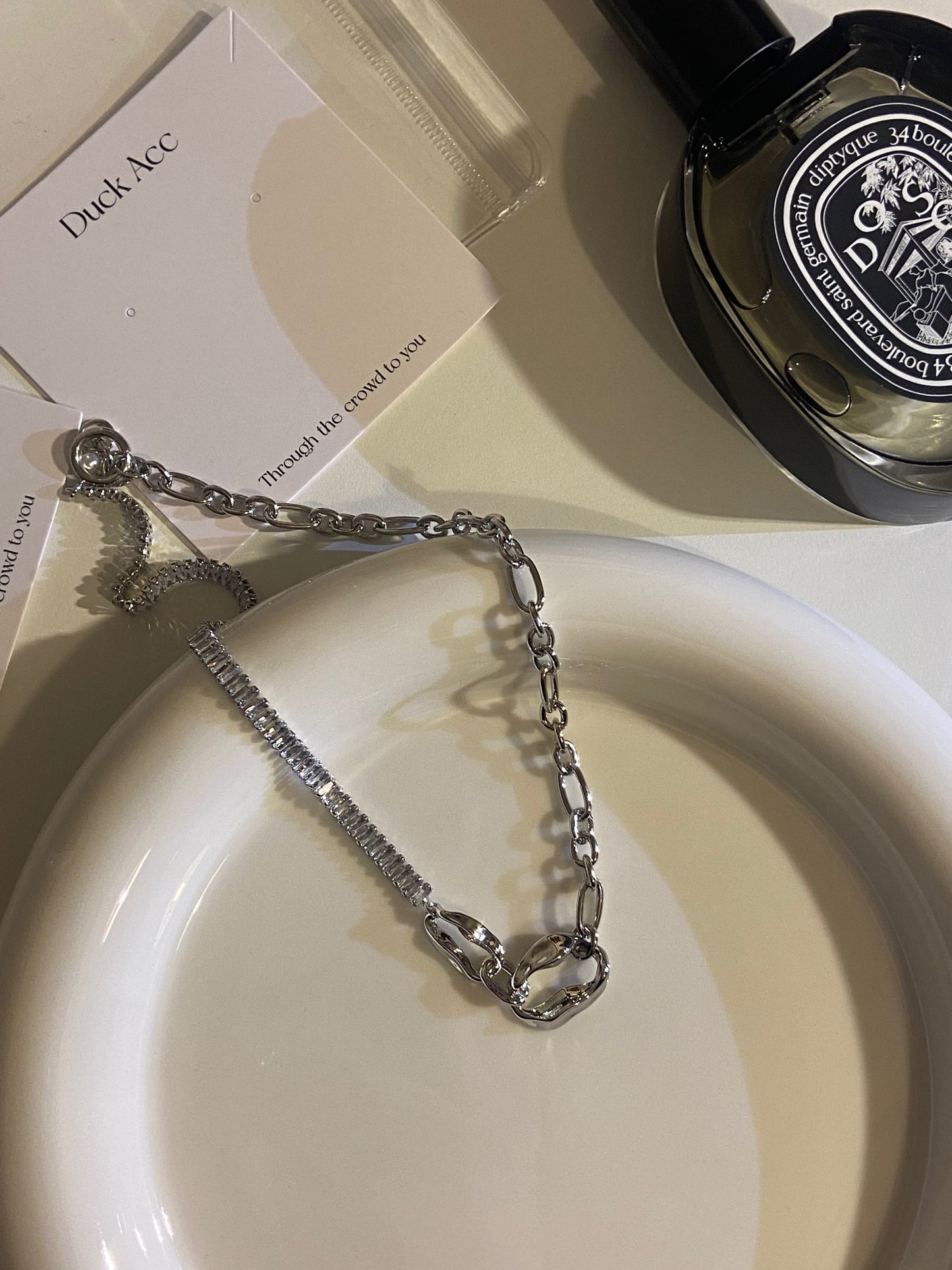 Silver Plated Diamond Choker