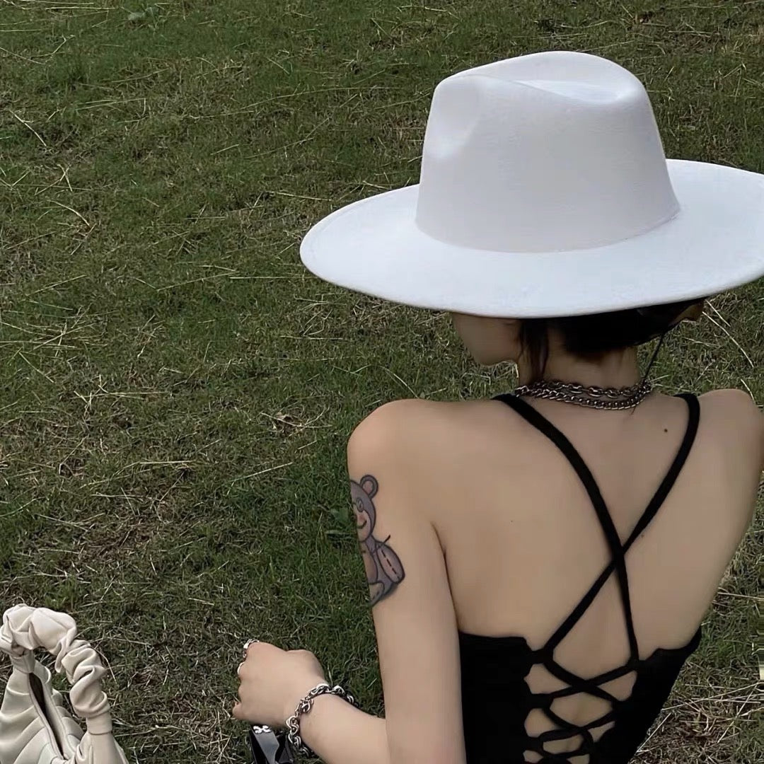 白色超飒骑士帽White Fedora Hat