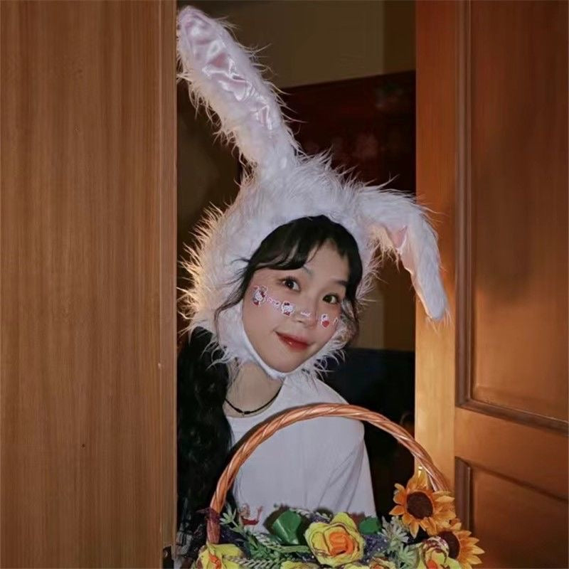 拍照神器兔子发型兔子帽