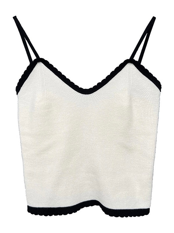 小香风开衫两件套Satin-trimmed Metallic Kint Cardigan and Suspender Top