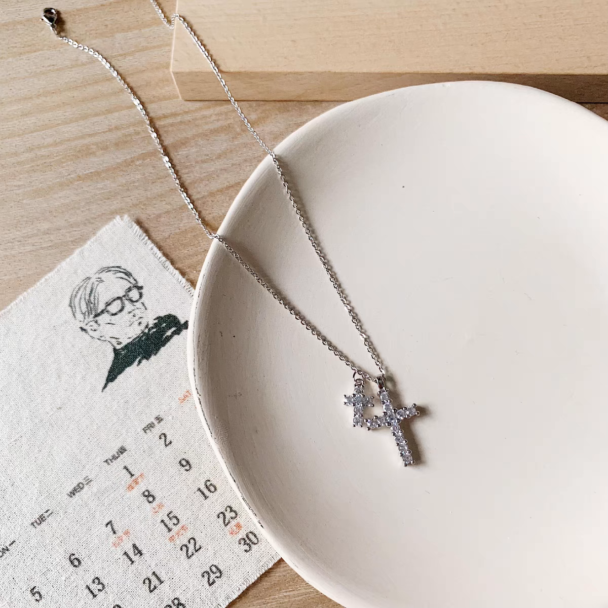 Diamond Crossing Necklace