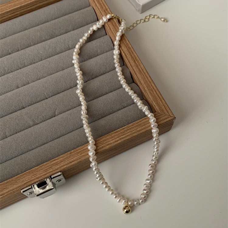 Pearl Necklace with a Gold Clasp