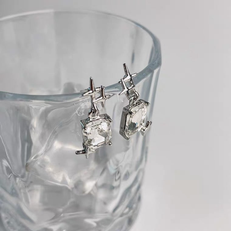 Silver Plated Crystal Stud Earrings