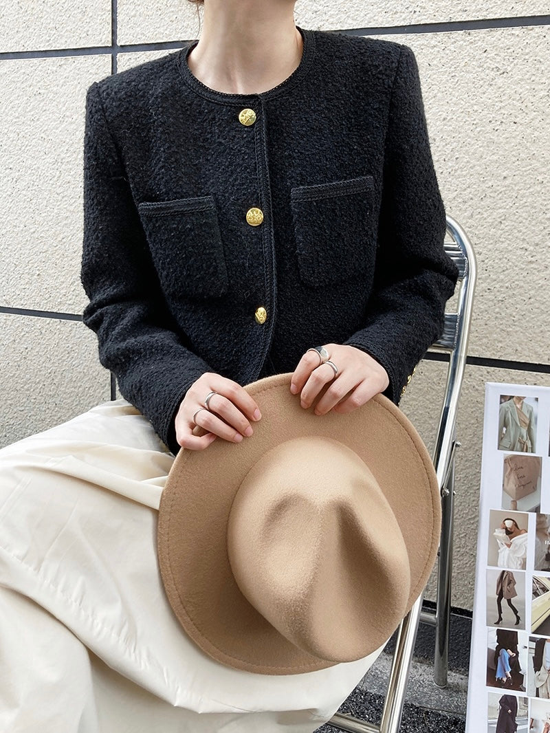 黑色编织小香外套 Black Tweed Jacket