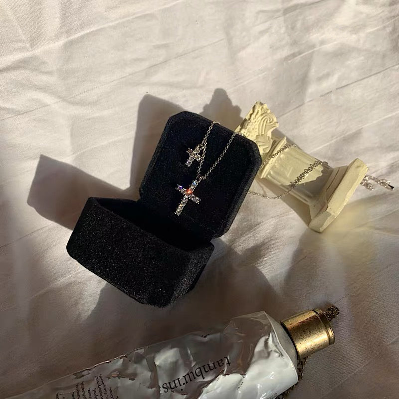 Diamond Crossing Necklace