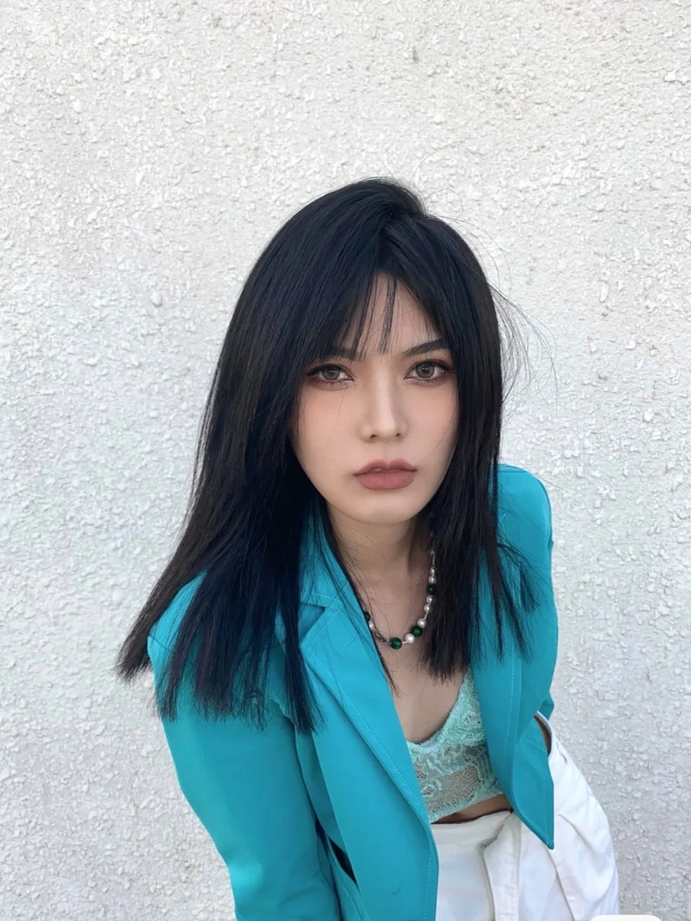 孔雀蓝链条西服Peacock Blue Removable Chain Blazer