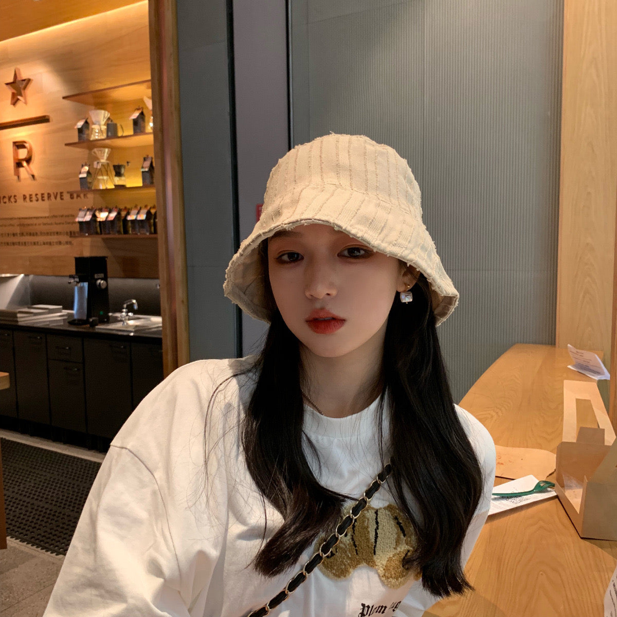 条纹显脸小盆帽Stripe Bucket Hat