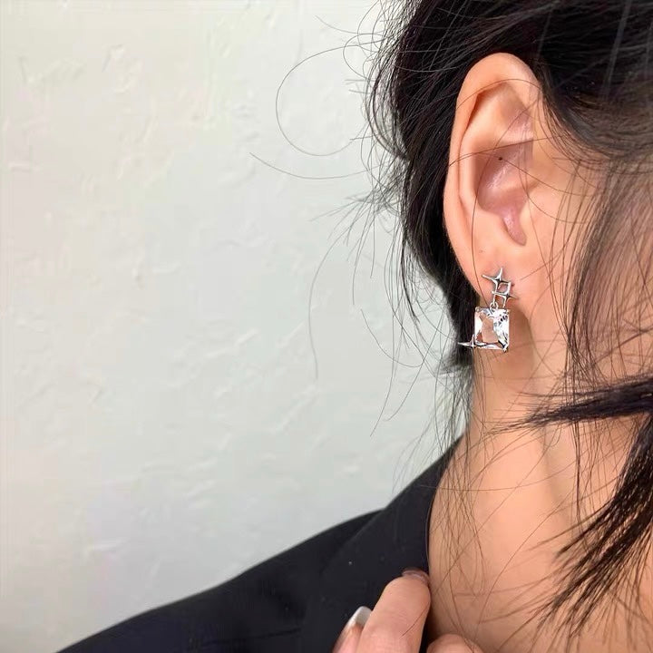 Silver Plated Crystal Stud Earrings