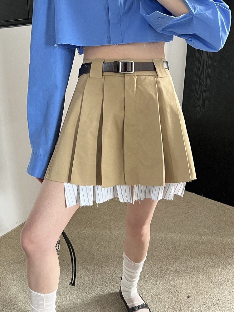 棕色百褶裙Tortilla Pleated Skirt