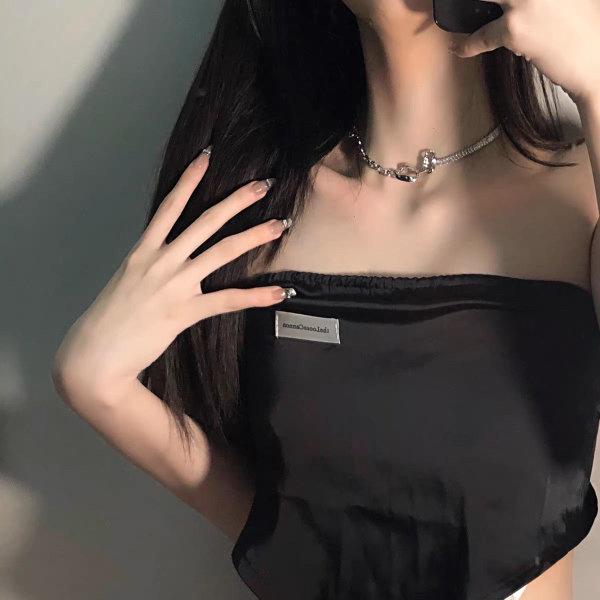 Silver Plated Diamond Choker