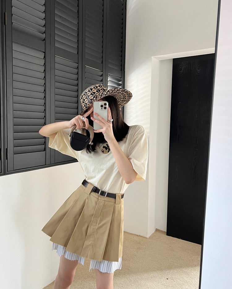 棕色百褶裙Tortilla Pleated Skirt