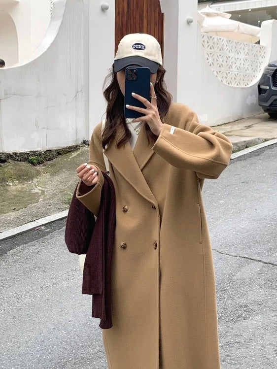 卡其羊毛呢大衣Khaki Wool Button Coat