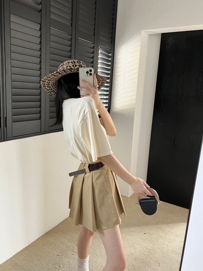 棕色百褶裙Tortilla Pleated Skirt