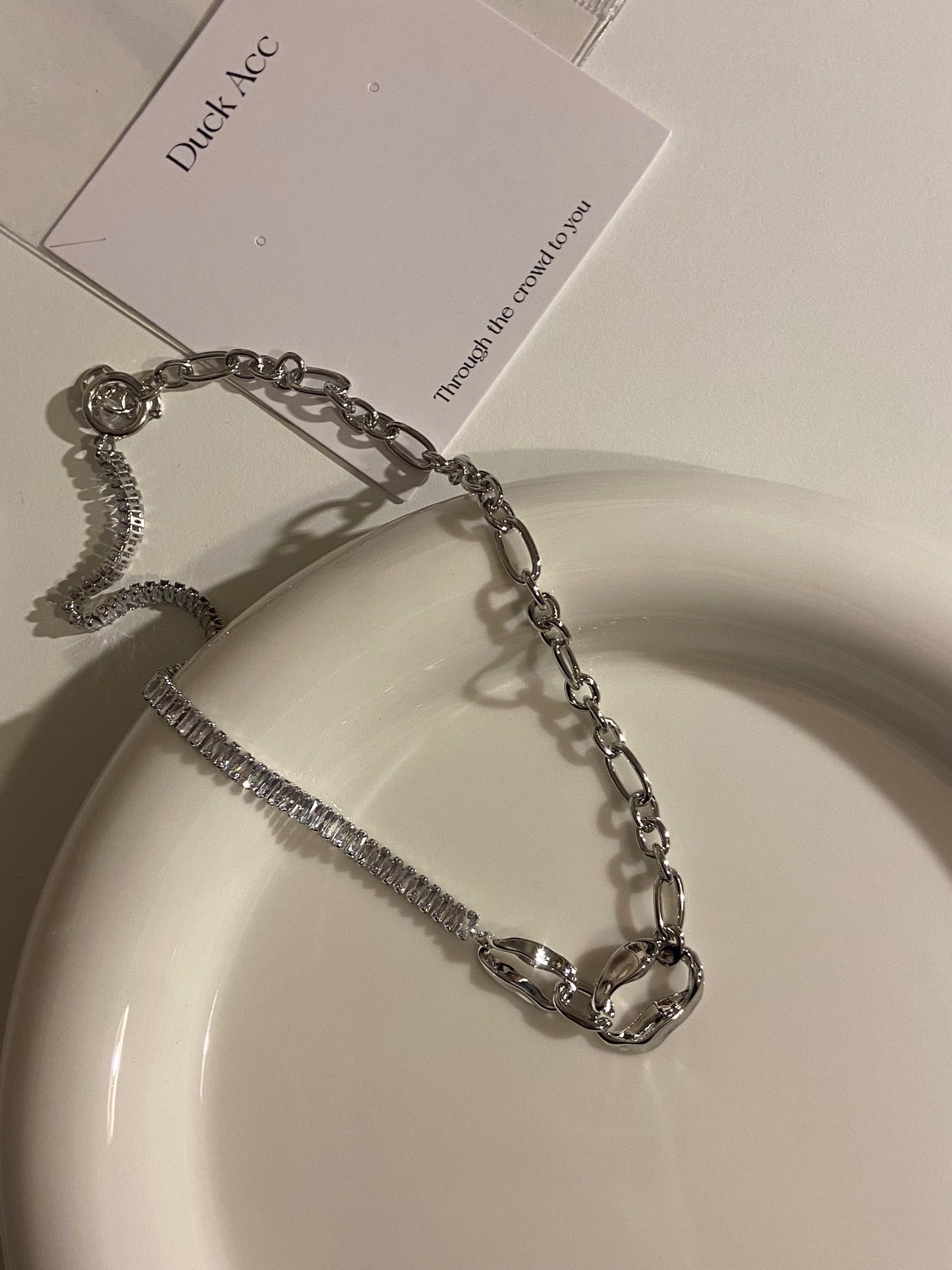 Silver Plated Diamond Choker