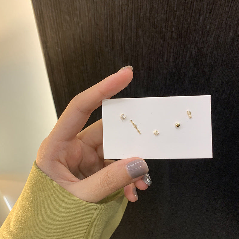 Gold Plated Stud Earring Set
