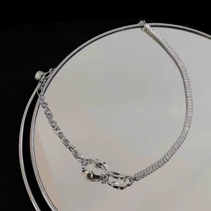 Silver Plated Diamond Choker