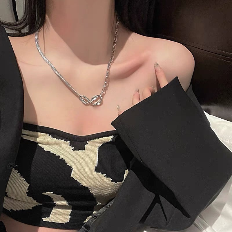 Silver Plated Diamond Choker
