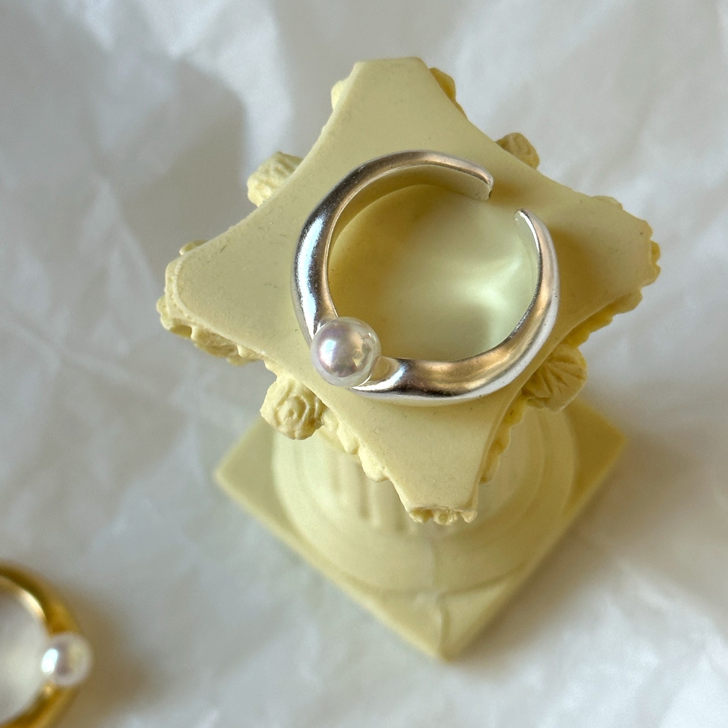 Gold and Silver Ring with Pearl