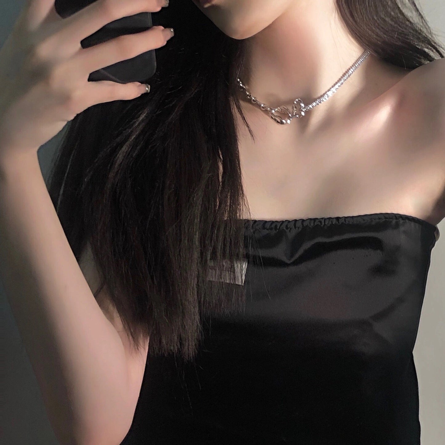 Silver Plated Diamond Choker