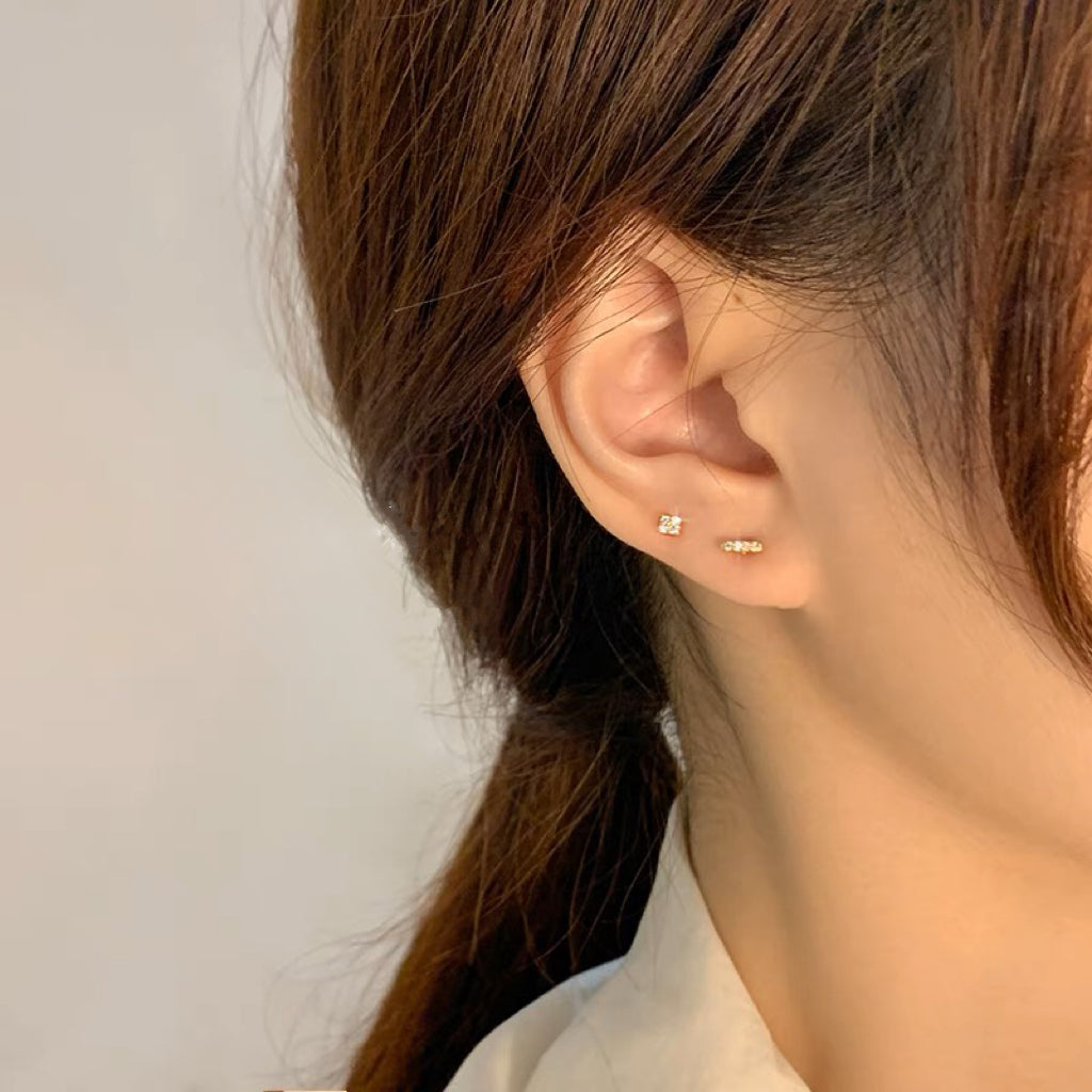 Gold Plated Stud Earring Set