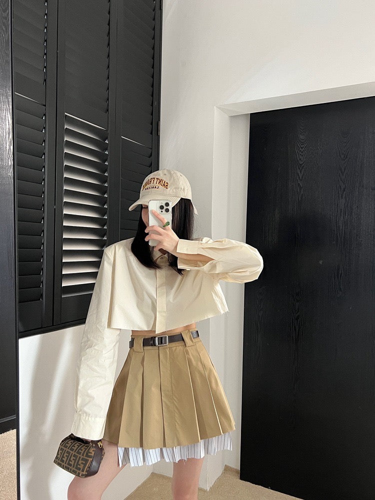 棕色百褶裙Tortilla Pleated Skirt