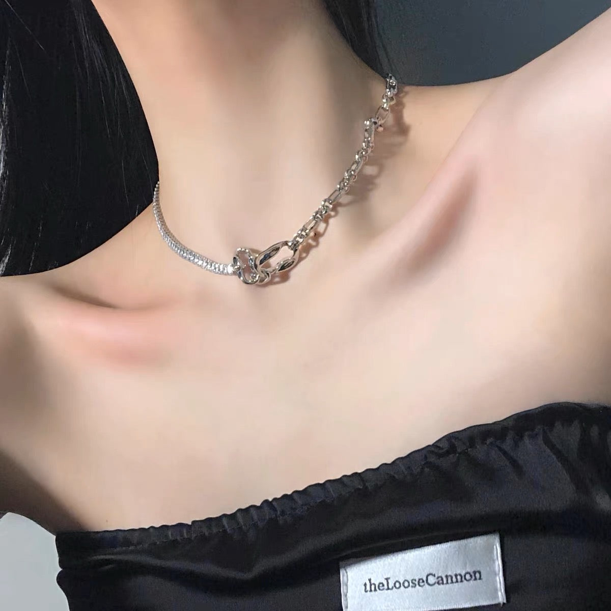 Silver Plated Diamond Choker
