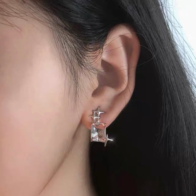 Silver Plated Crystal Stud Earrings