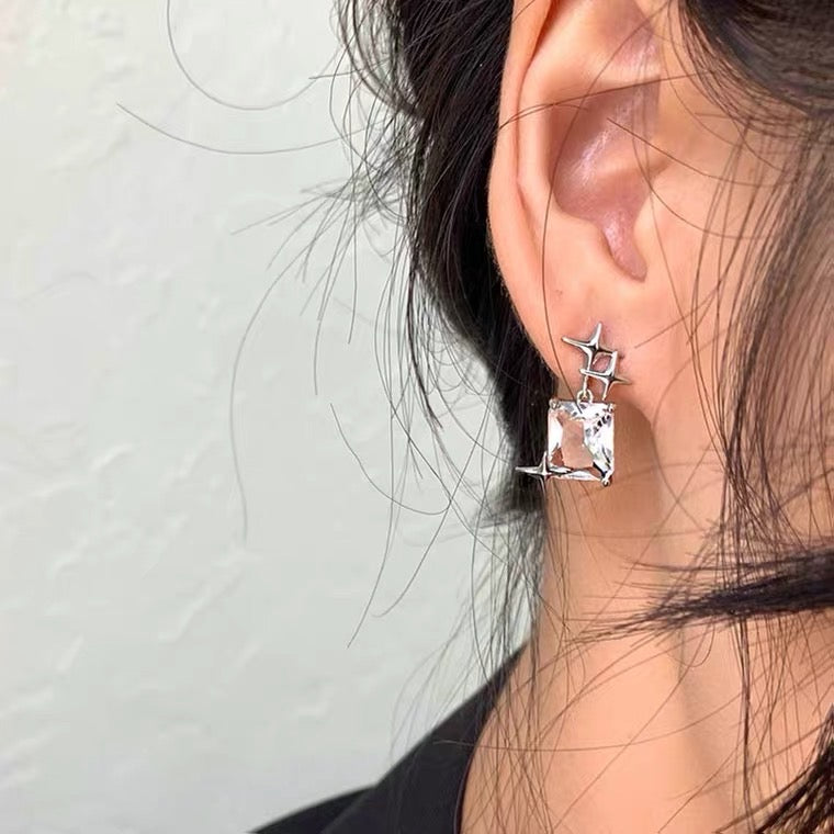 Silver Plated Crystal Stud Earrings