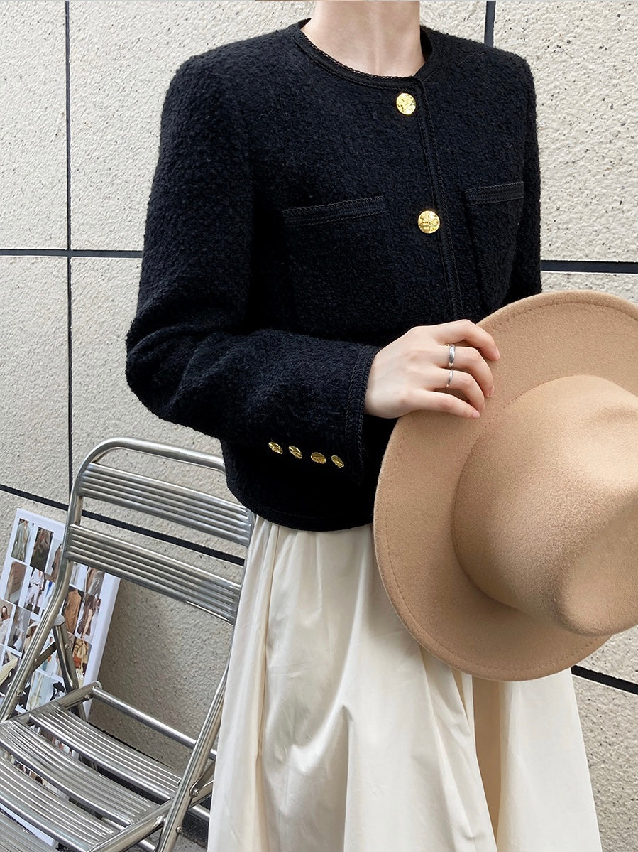 黑色编织小香外套 Black Tweed Jacket