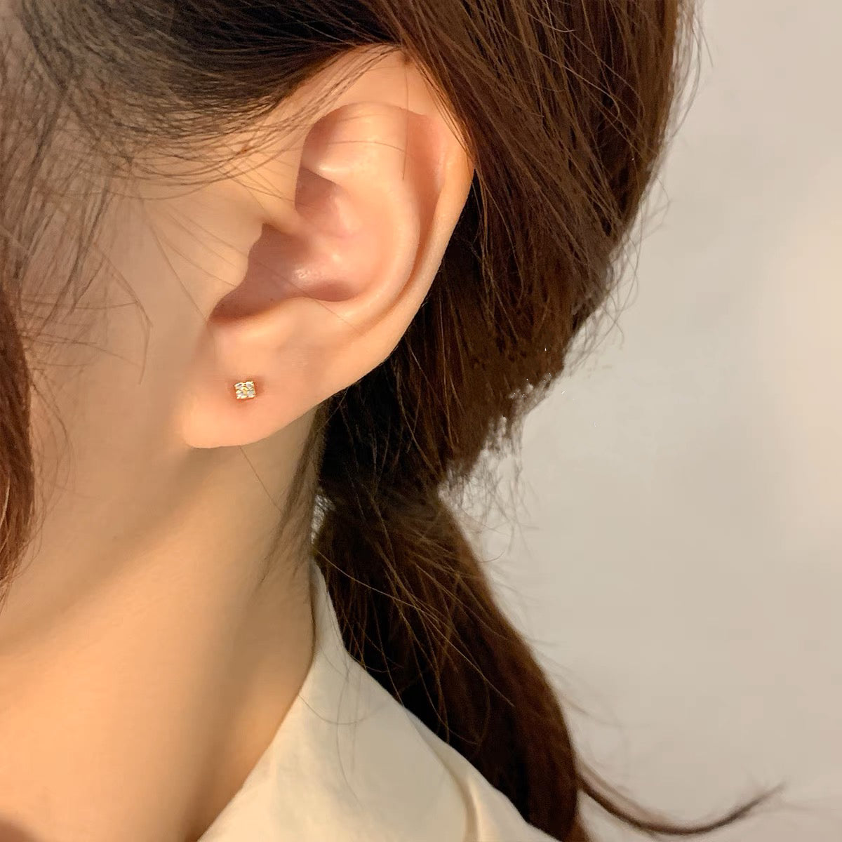 Gold Plated Stud Earring Set