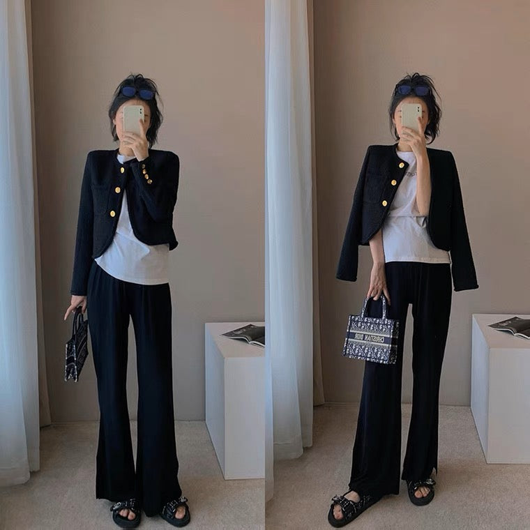 黑色编织小香外套 Black Tweed Jacket