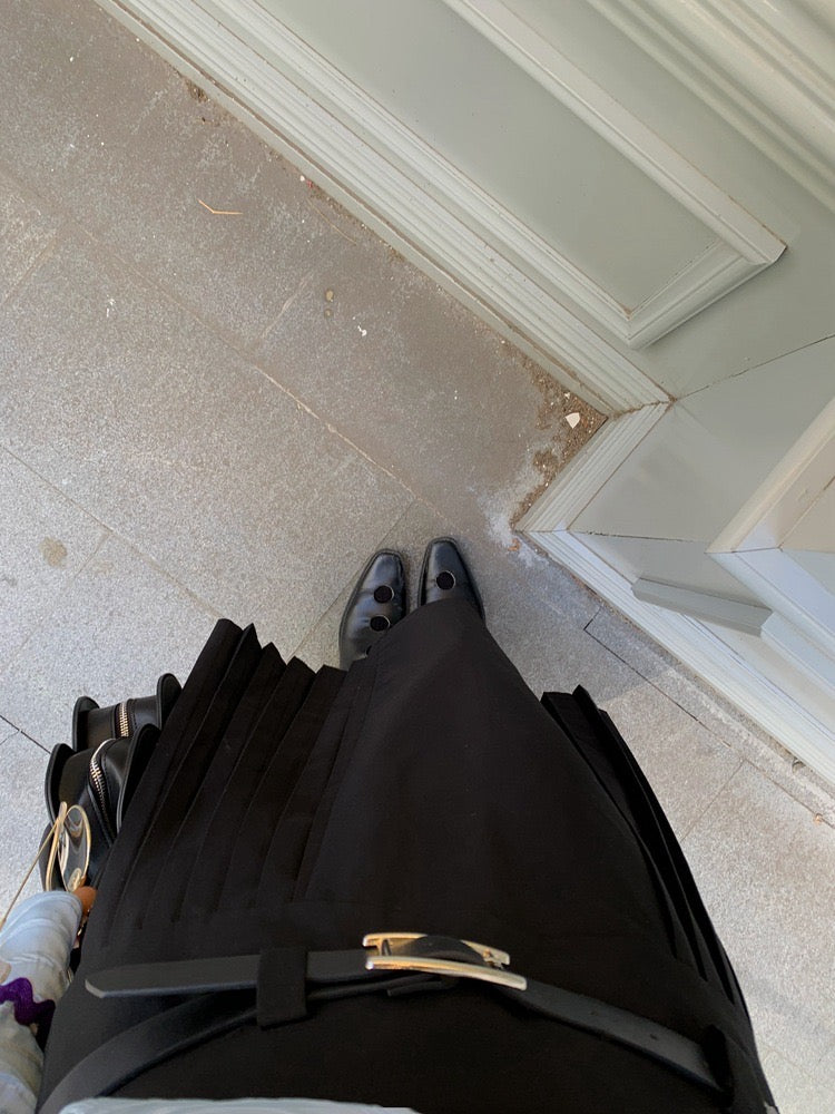 学院风腰带百褶裙Pleated Skirt with Belt