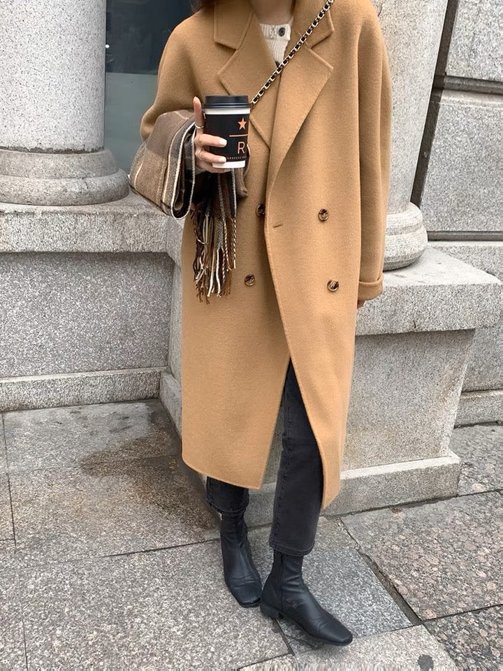 卡其羊毛呢大衣Khaki Wool Button Coat