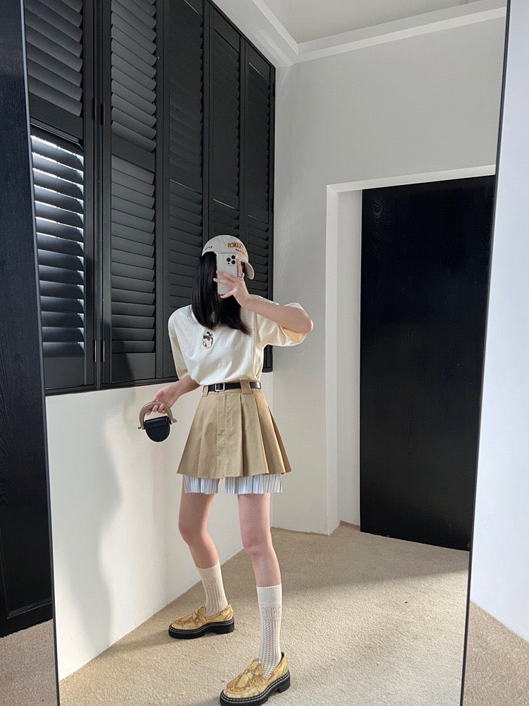 棕色百褶裙Tortilla Pleated Skirt