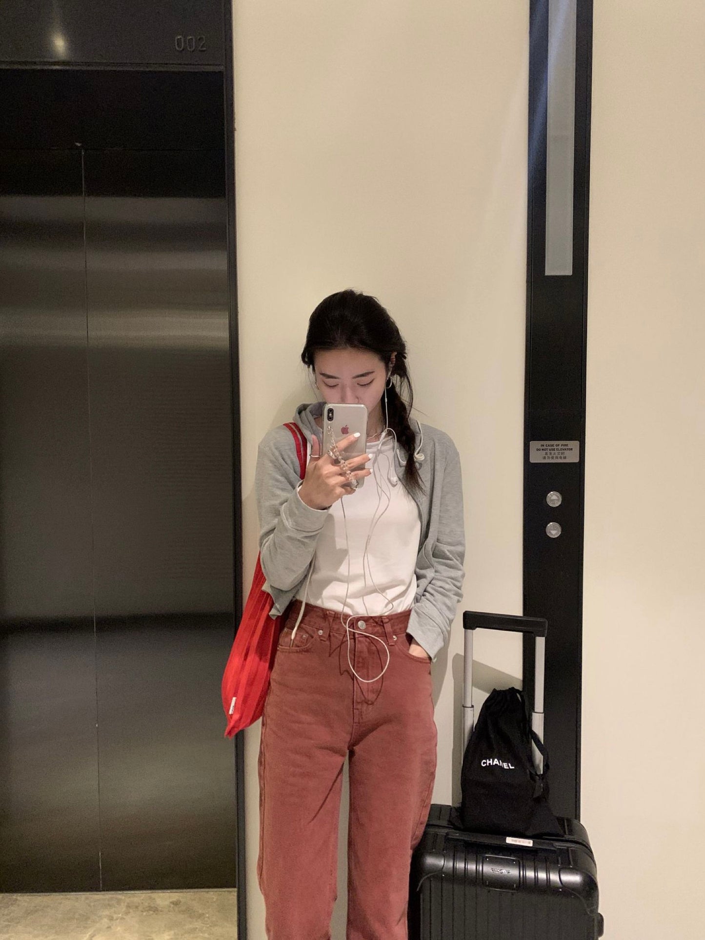 新年砖红色直筒牛仔裤Fire Brick Red Straight Cut Jean