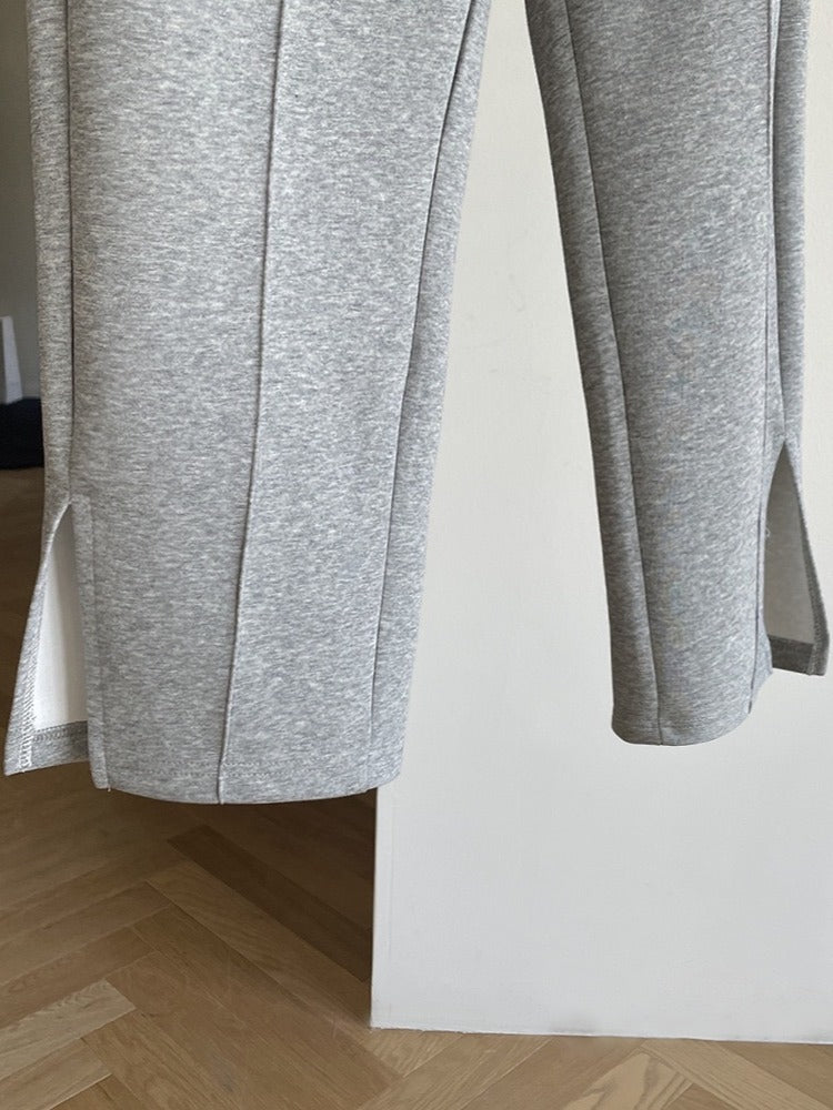 灰色抽绳开叉休闲裤Fog Grey Split Trouser