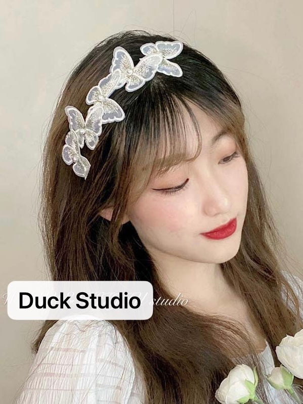 白色仙气蝴蝶发箍White Butterfly Headband