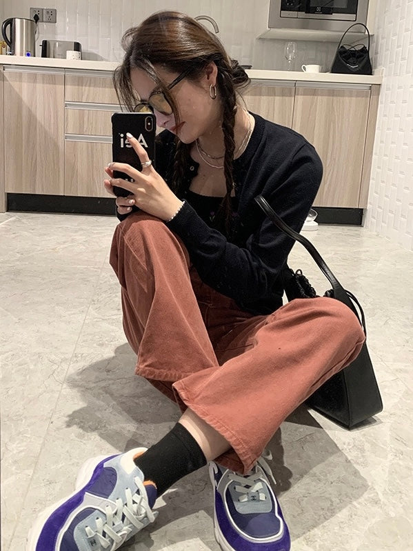 新年砖红色直筒牛仔裤Fire Brick Red Straight Cut Jean