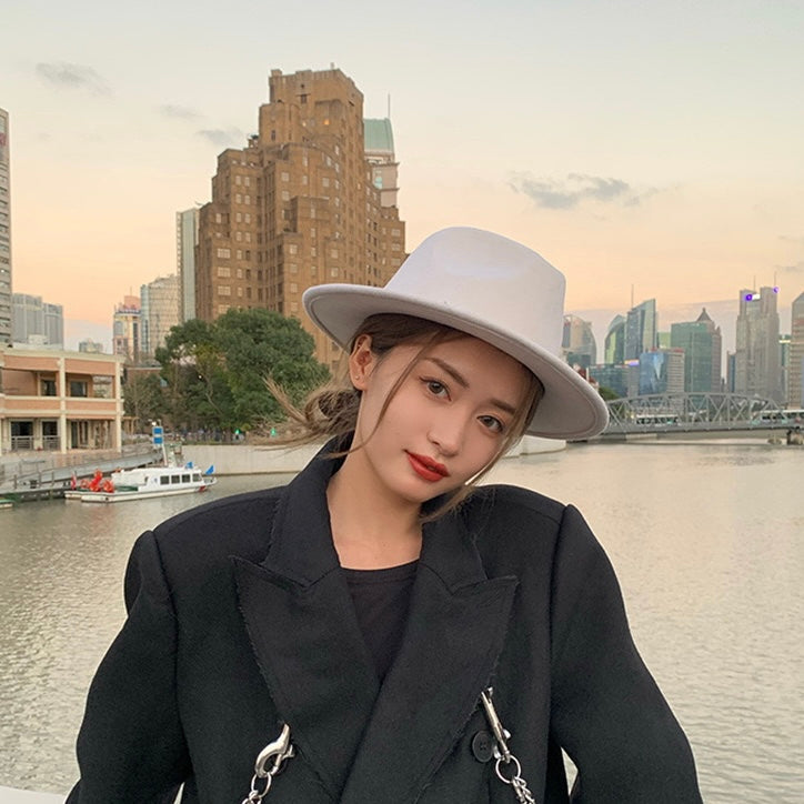 白色超飒骑士帽White Fedora Hat