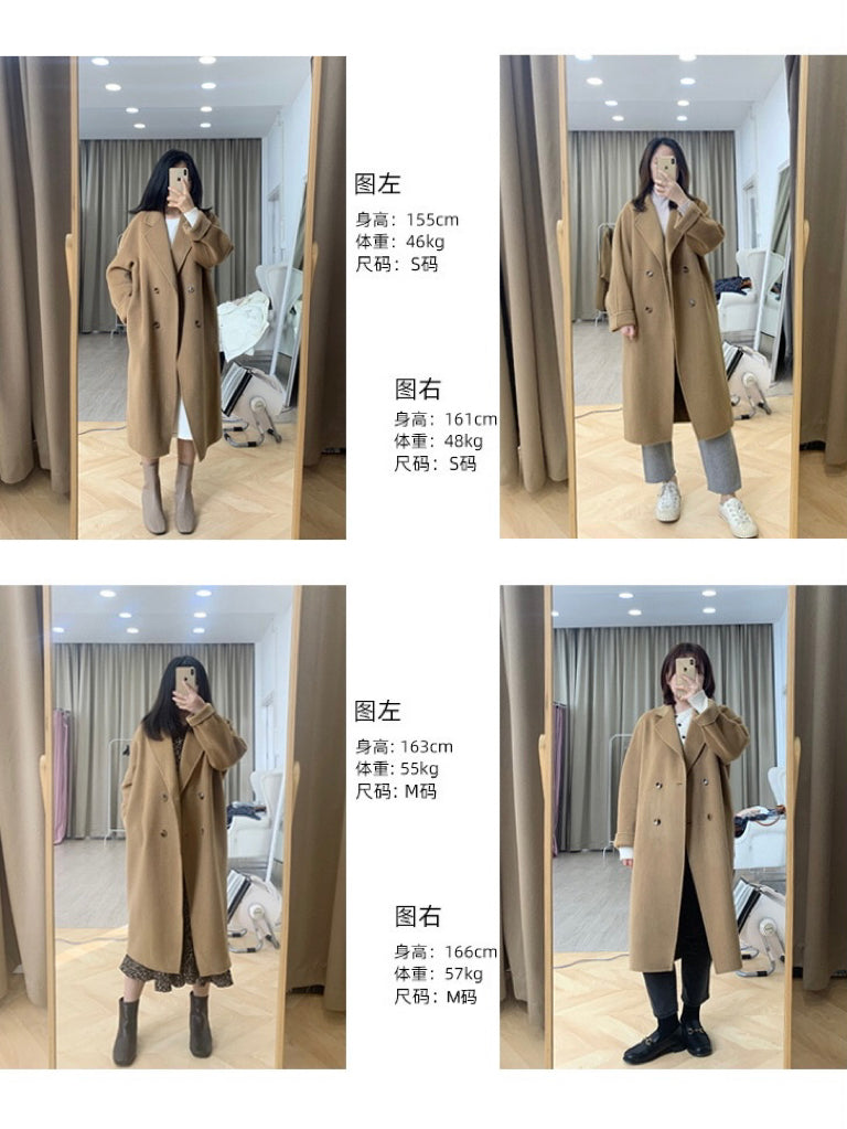 卡其羊毛呢大衣Khaki Wool Button Coat