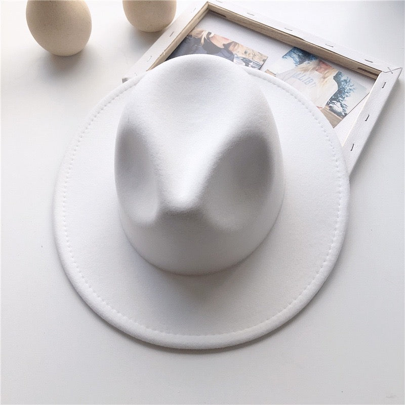 白色超飒骑士帽White Fedora Hat