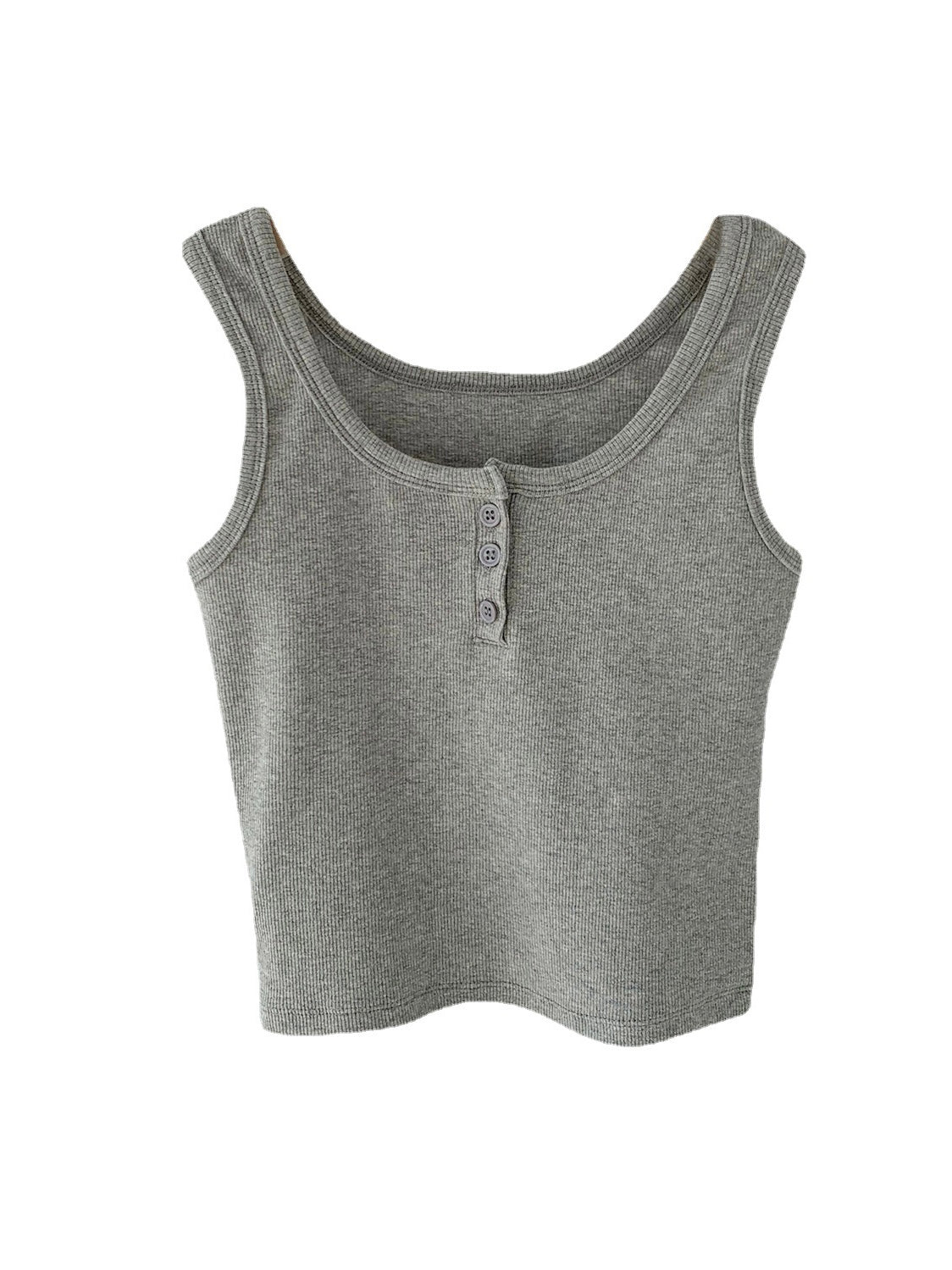 黑白灰纽扣背心Button Suspender Top