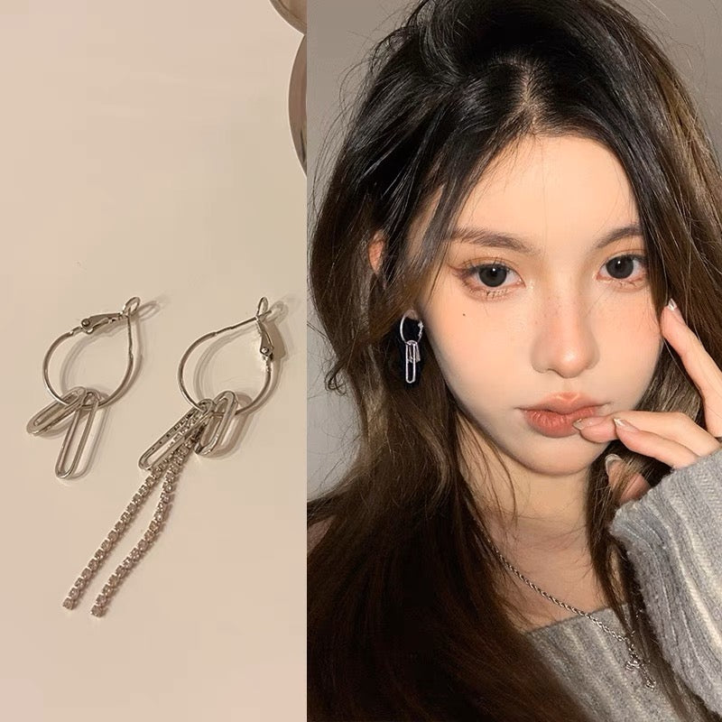 Silver Plated Mismatched Hoop Earrings