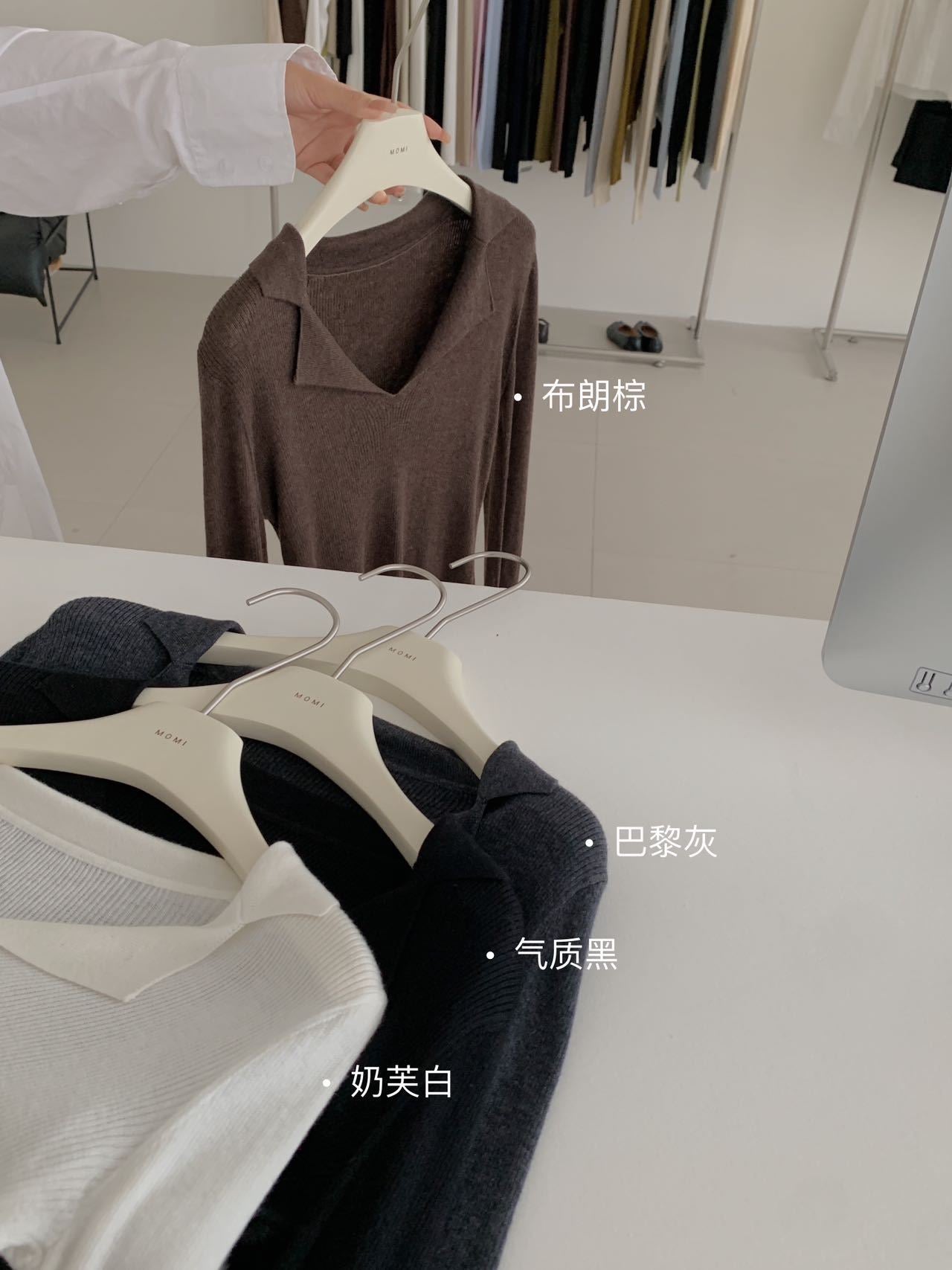 【女主气质】翻領polo针织衫