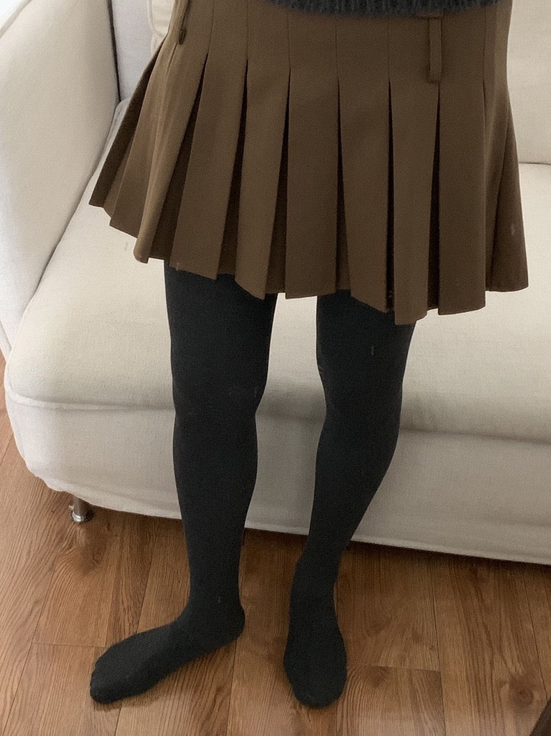 黑/灰 高腰羊脂绒连裤袜Winter Essential Pantyhose