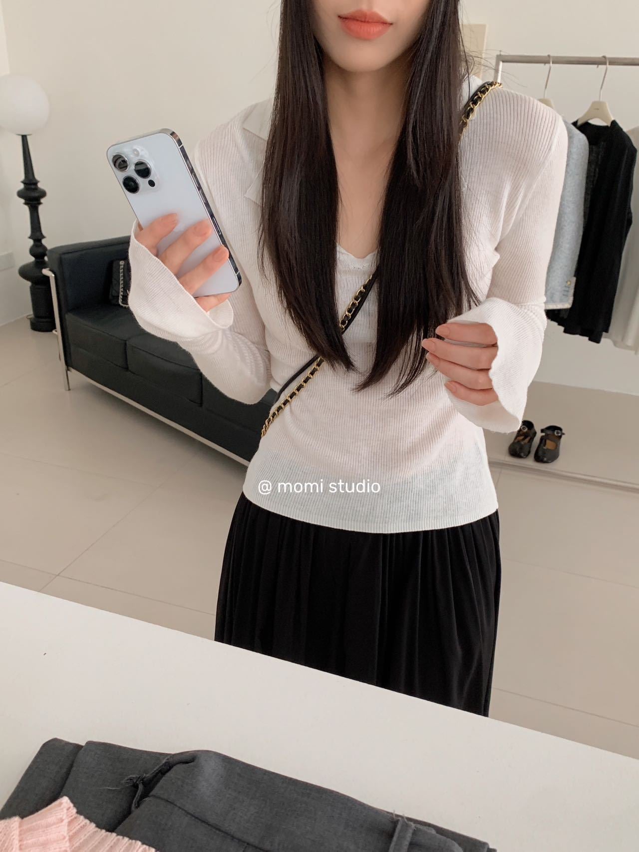 【女主气质】翻領polo针织衫